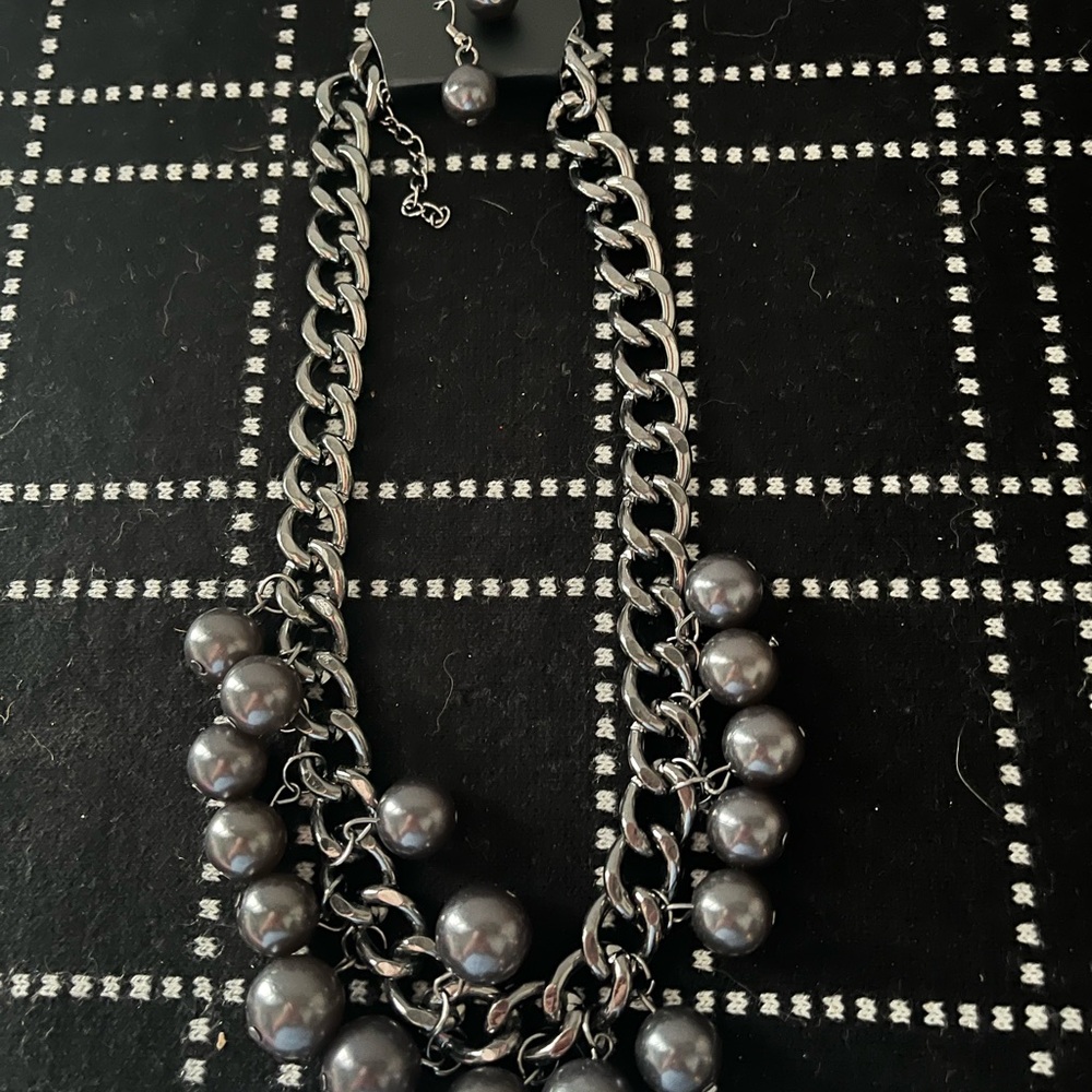 Paparazzi Bold Black Beaded Necklace Set